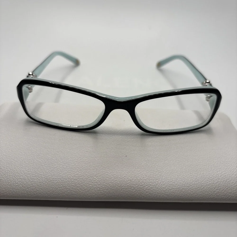 Tiffany & Co TF 2061 8055 Square Black Blue Lock Eyeglasses Frame 52-16-135 #213